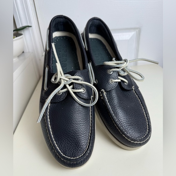 Sperry Top-Sider Men's Navy Leather Boat Shoes Size 9.5W Classic Deck Shoes - Picture 2 of 13